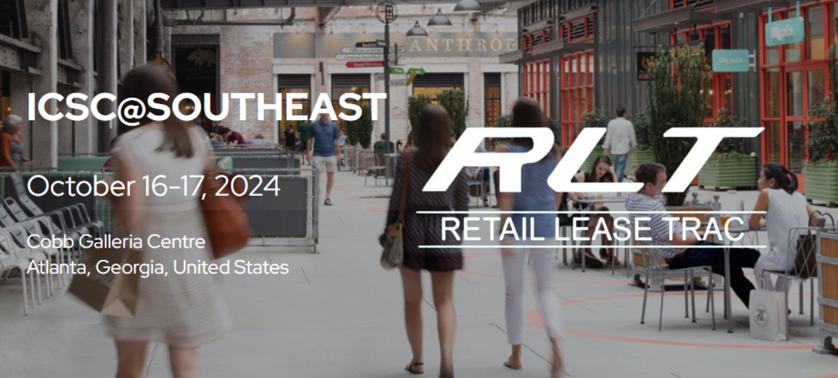 RLT will be at <a href="/ICSC/">ICSC</a> October 16-17 at the Cobb Galleria Centre. Be sure to meet us at our booth!

Retail Lease Trac | Booth 720
