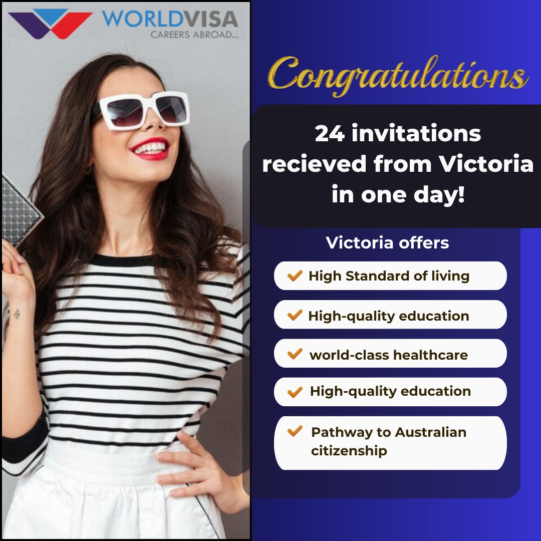 teamworldvisa's tweet photo. Congratulations, to the clients!! You can be next to get your Australian PR.
Contact World Visa today to book your appointment. Just want to visit Victoria? 
Check  the link here to learn more about the best Aussie state.
https://t.co/O1tMwapYyT https://t.co/ZHkcN0JtXH