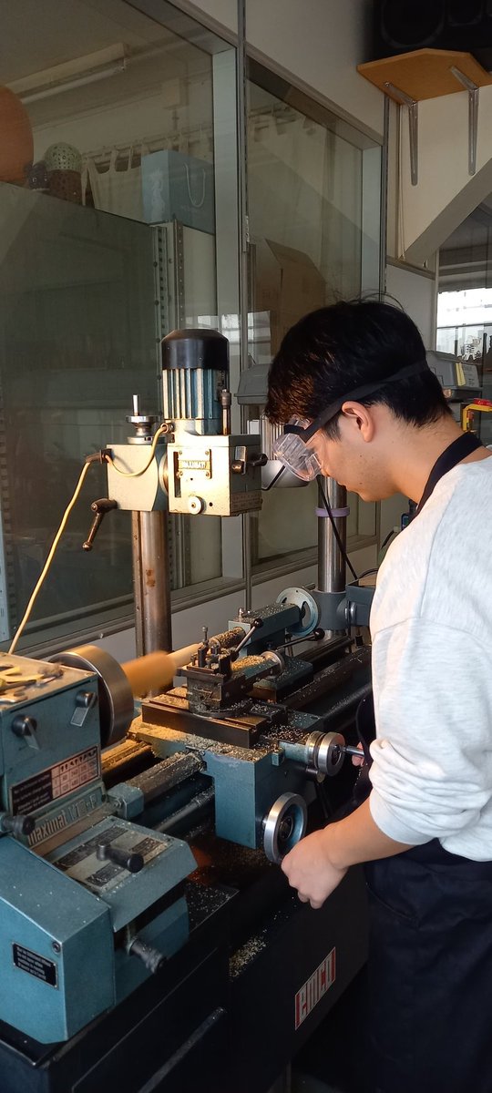 今日はあきらくんとリコーダー製作道具作り⚒️
