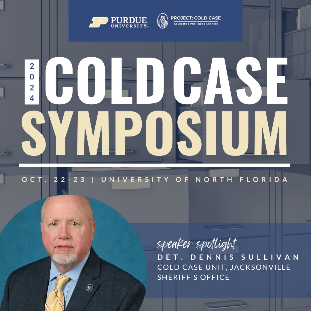 Detective Dennis Sullivan brings 20+ years of cold case experience to the symposium. Gain insights into solving long-standing unsolved cases and supporting affected families. Secure your spot to attend the #2024ColdCaseSymposium today!

purdue.edu/conferences/Co…