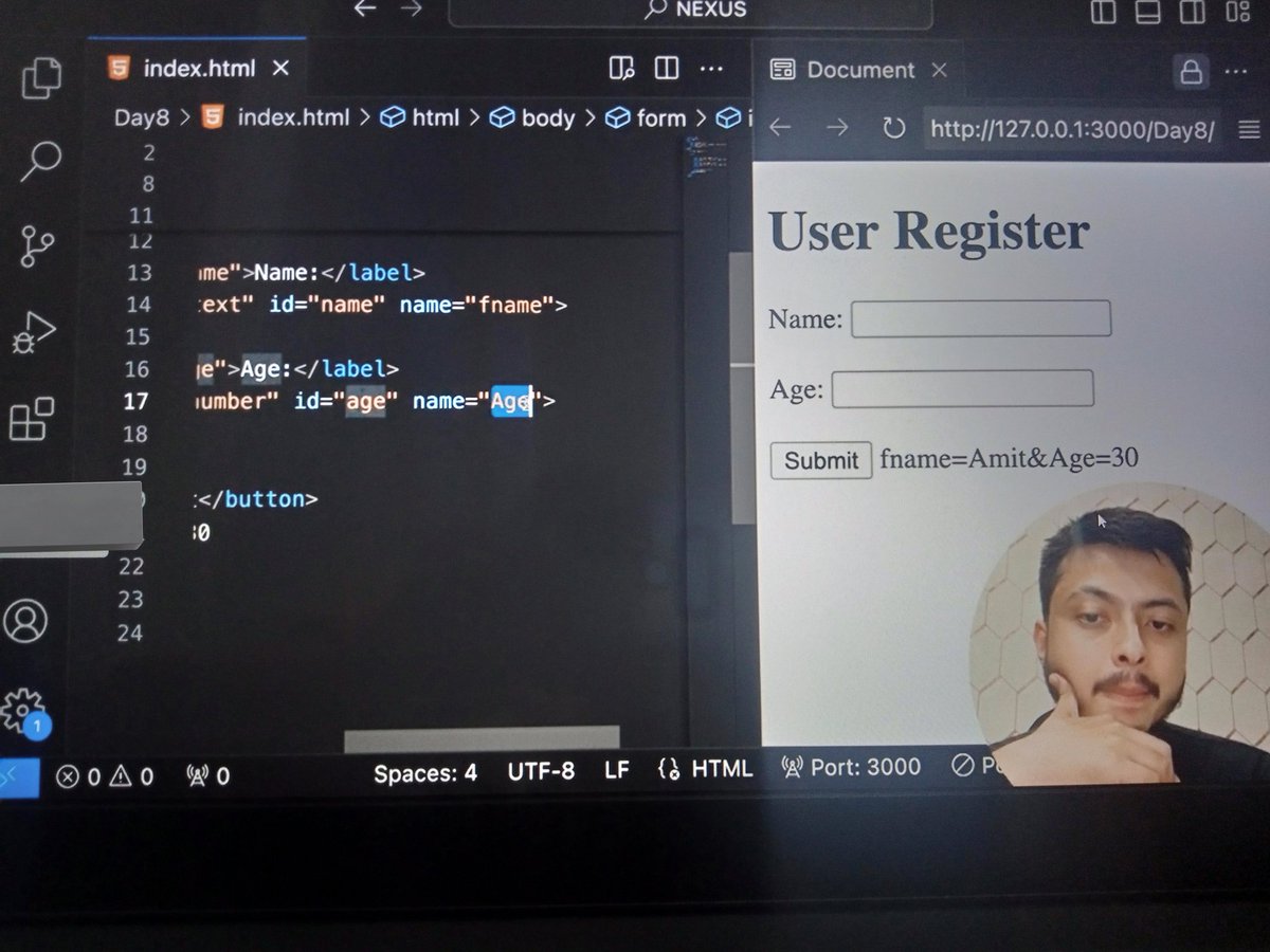 HarshSolan54583's tweet photo. "🔑 In HTML forms, every input has a name and value! The name identifies the input, while the value holds the data entered by users. Essential for sending data to the server! 🌐 #WebDevelopment #HTML #CSS
#blockchain #Web3 #webdev #Tech4All https://t.co/sNtNFluowH