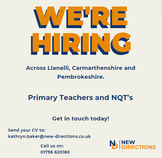 NDEKathBaker's tweet photo. 📢 We are currently looking for excellent educators for some new wonderful opportunities! @ndeducation  📢 

If you would like to hear more about our current roles, get in touch!

📞 01792 620180
📩 kathryn.baker@new-directions.co.uk https://t.co/XA6sqWOm8Q