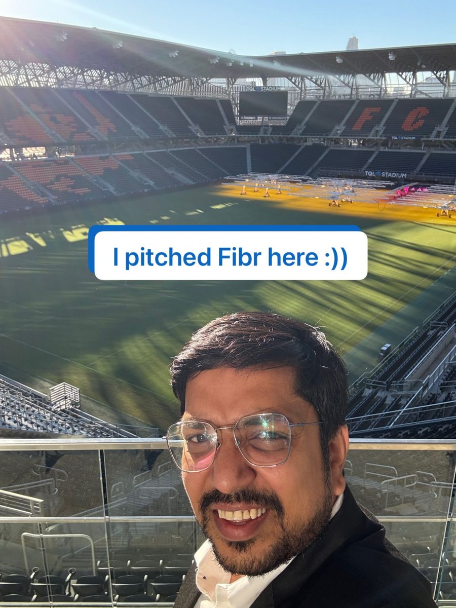 ankurgoyal2204's tweet image. You won’t believe where I just pitched Fibr AI… 🏟️ FC Cincinnati TQL Stadium, to a room full of #Fortune1000 #CMOs and marketing heads—it was like speed dating but for marketing! 🚀 Here’s to an exciting start and plenty more to come! 🌟 #FibrAI #BrandFusion #CMO