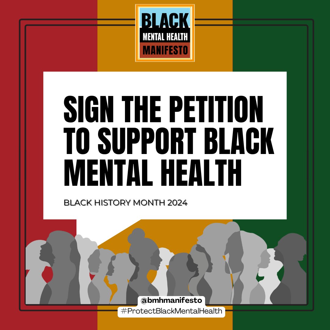 Happy #WorldMentalHealthDay! To mark the occasion, we have created a petition to centre the #MentalHealth needs of the Black community and call for urgent action. Please support by signing it here: chng.it/HJ6xySKVdd