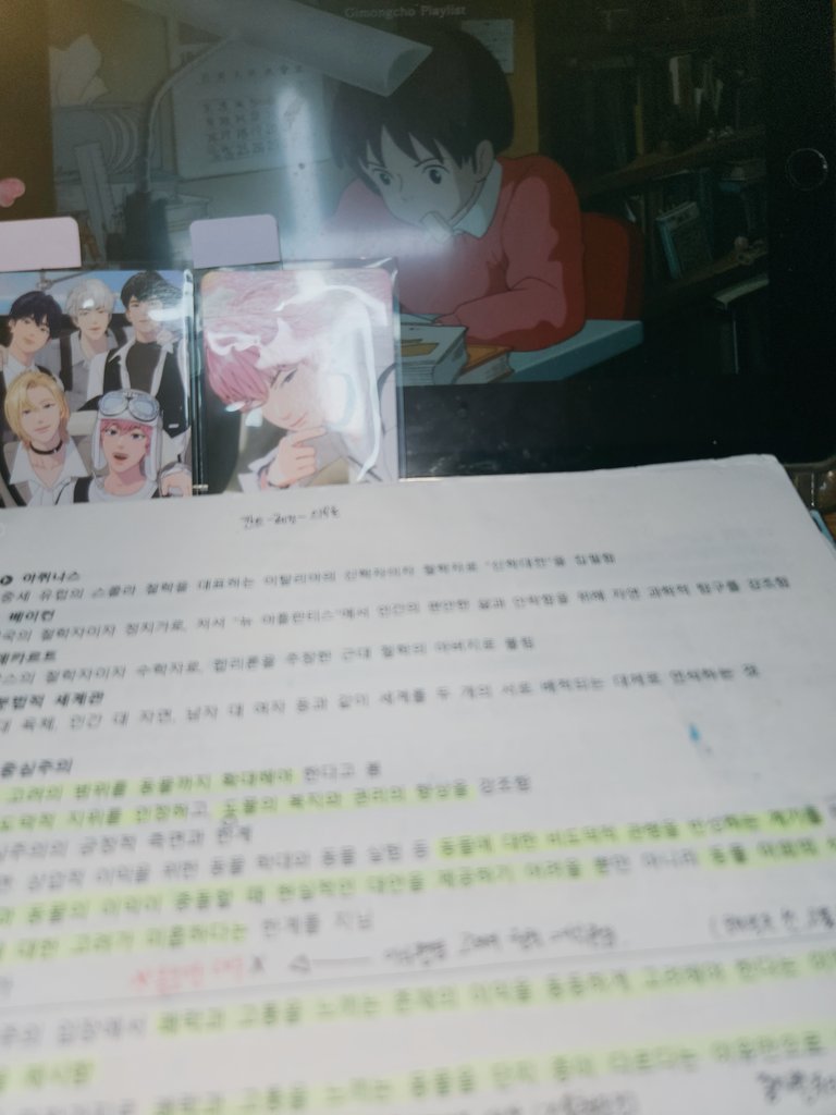 시험 마지막날 밤샘공부 역시 포카들과 함께... 집중력이 사라질때마다 보면 응원해주는거 같아서 매우좋음..🍀