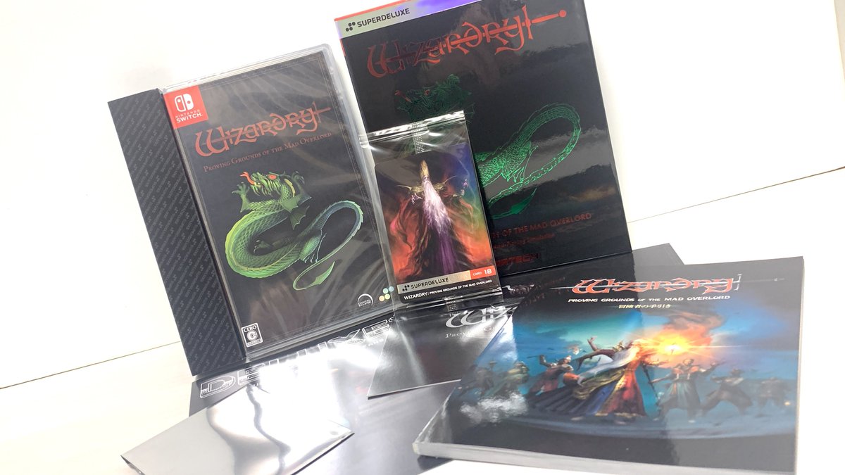 hobbytsu's tweet photo. 帰宅!したらDELUXE EDITION届いてた!パッケージは豪華だしソフトはじめワードナのトレカなどなど盛りだくさん✨これは大満足👍
#Wizardry #ウィザードリィ #WithWizardry https://t.co/VvELN4vDyk