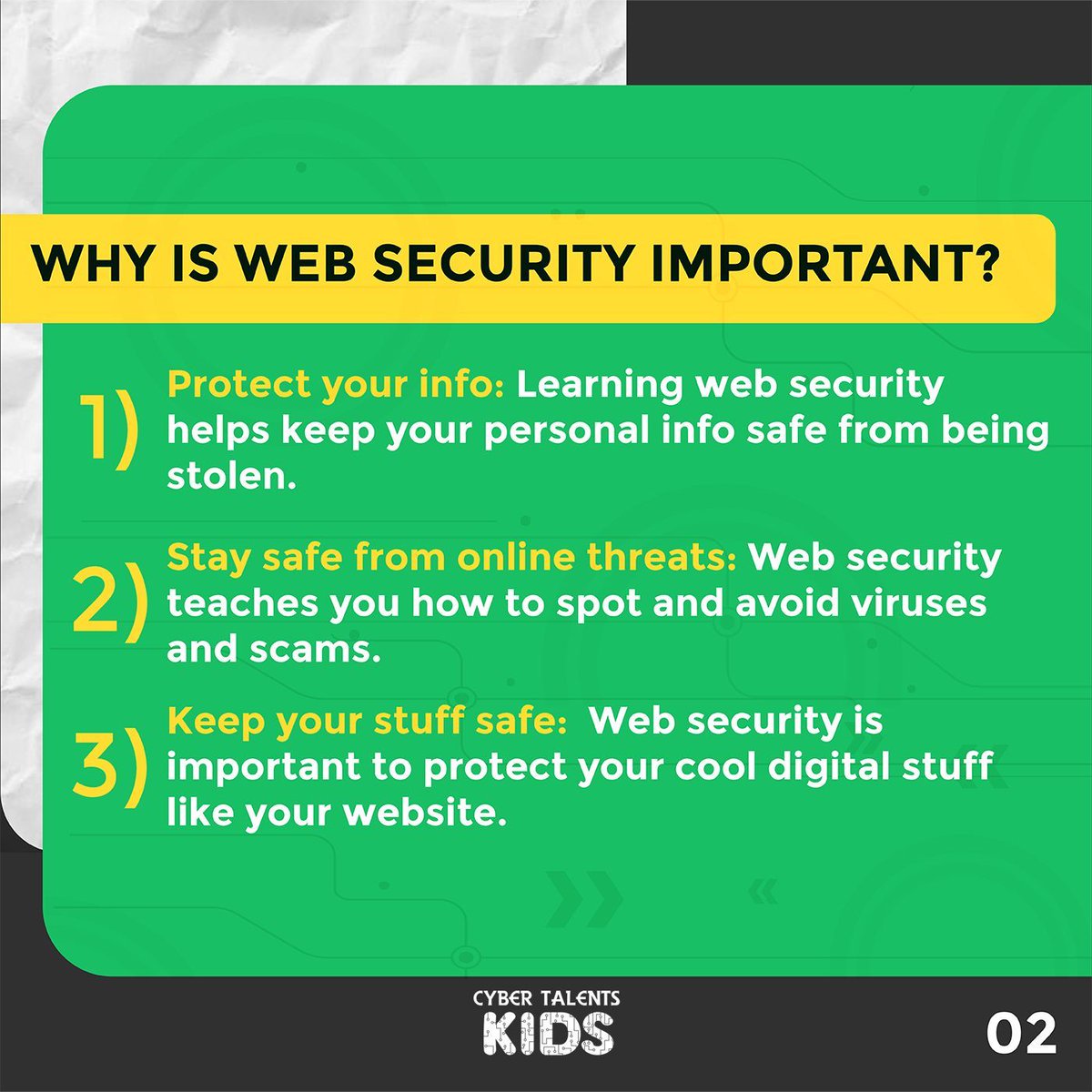 CTalentsKids's tweet image. The #Cyber_Girl today will help you understand more about #web_security! If you Want to be a digital detective🕵️‍♀️ Learn about web security!🛡️

✔You can practice your skills in web security now:
buff.ly/4eFcw2g

#CyberTalents #Cybersec #Info_Tech #Learn_with_the_Cyber_Duo