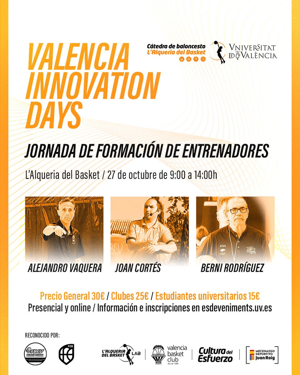 ¡Estamos de vuelta! 📚🏀

Cas 👉 Nueva temporada de Valencia Innovation Days con una jornada de formación de entrenadores
acortar.link/akhaue

Val 👉 acortar.link/1sBKFd

Eng 👉 acortar.link/MRQeSG
