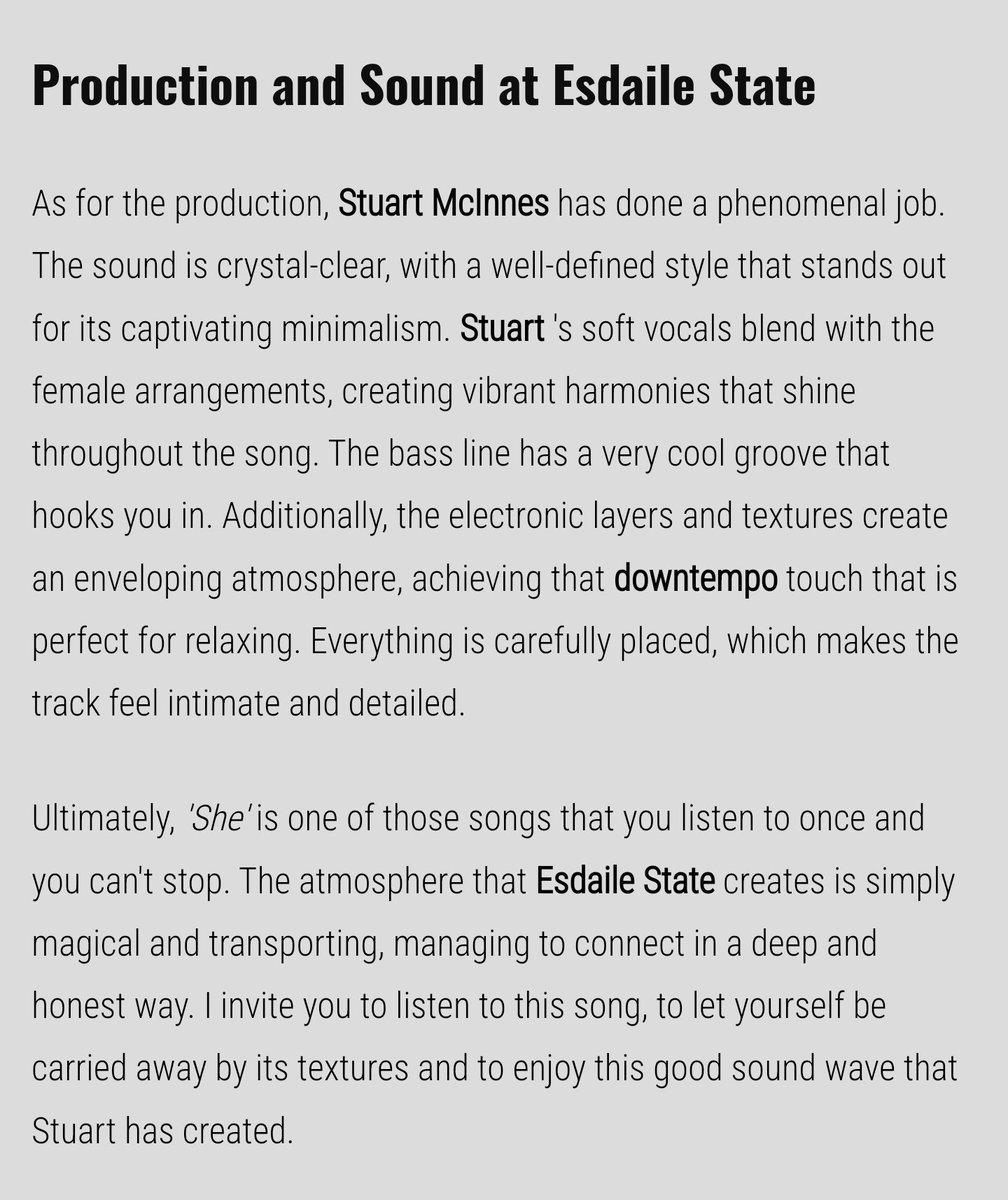 EsdaileState's tweet photo. Massive thanks to @ExpansionRadial for the support and kind words on 'She'!!😁🙏🎉
.
@23rdpublishing @NHMpublishing @kobalt 
.
#NewMusic #October #dreampop #japanesehouse #slowdive #songwriter #Producer https://t.co/9Cjizt5ImP