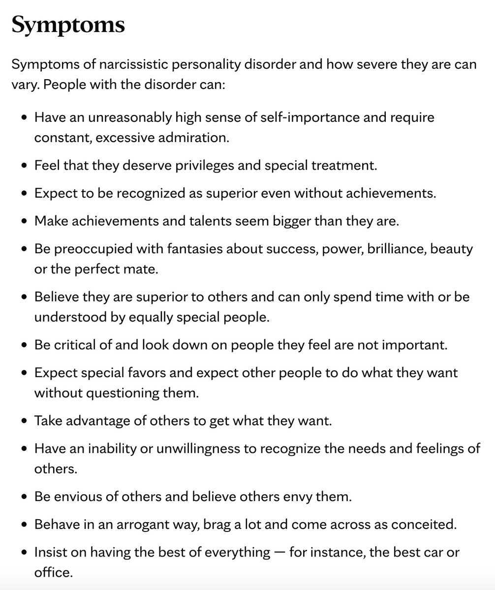 Why aren't more people talking about Trump having Narcissistic Personality Disorder? I'm not a psychologist, so I welcome those in the field to chime in. But reading these traits, it seems pretty clear...