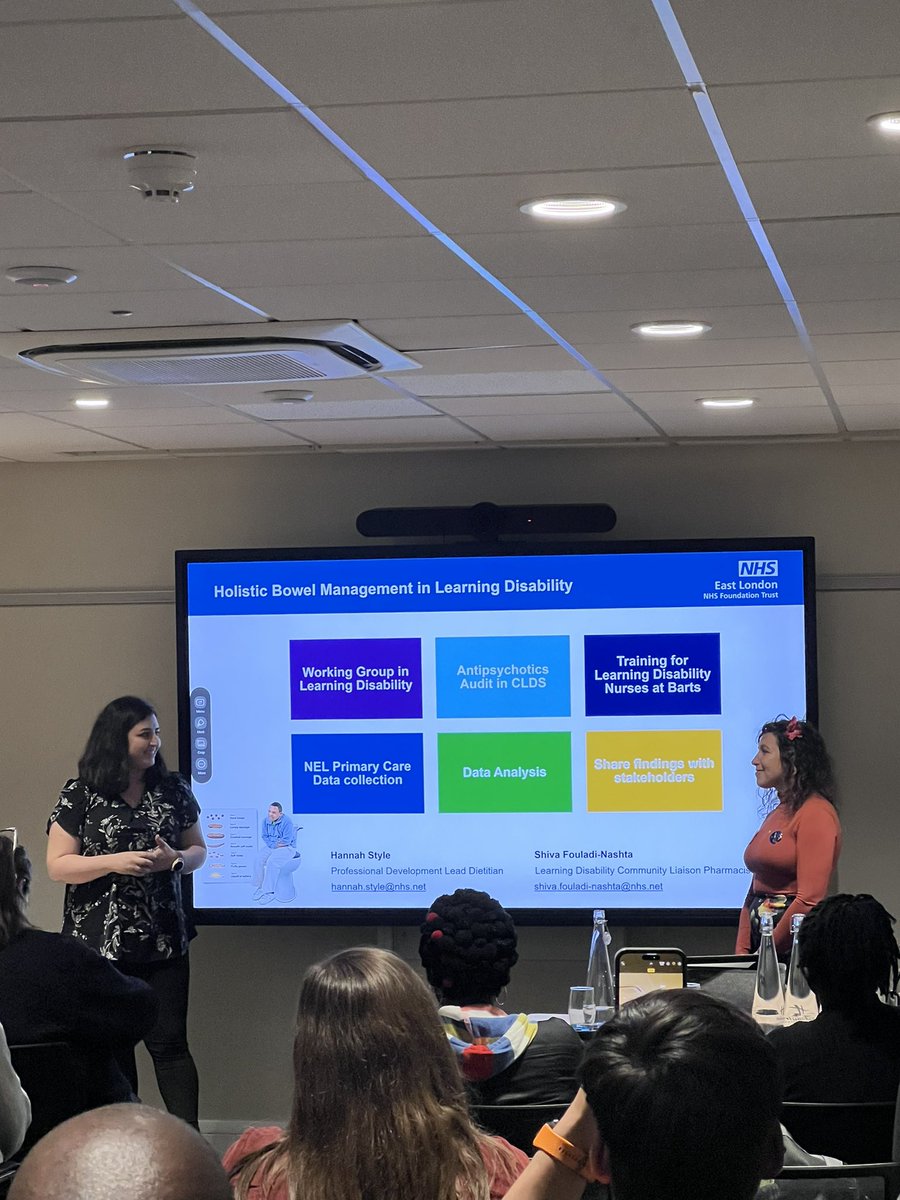 # Hannah and # Shiva presenting holistic Bowel management in Learning Disability # ELFT AHP conference 2024 <a href="/NHS_ELFT/">East London NHS Foundation Trust (ELFT)</a> <a href="/fionakellyelft/">Fiona Kelly</a> <a href="/ELFT_Therapies/">ELFT_Therapies</a>