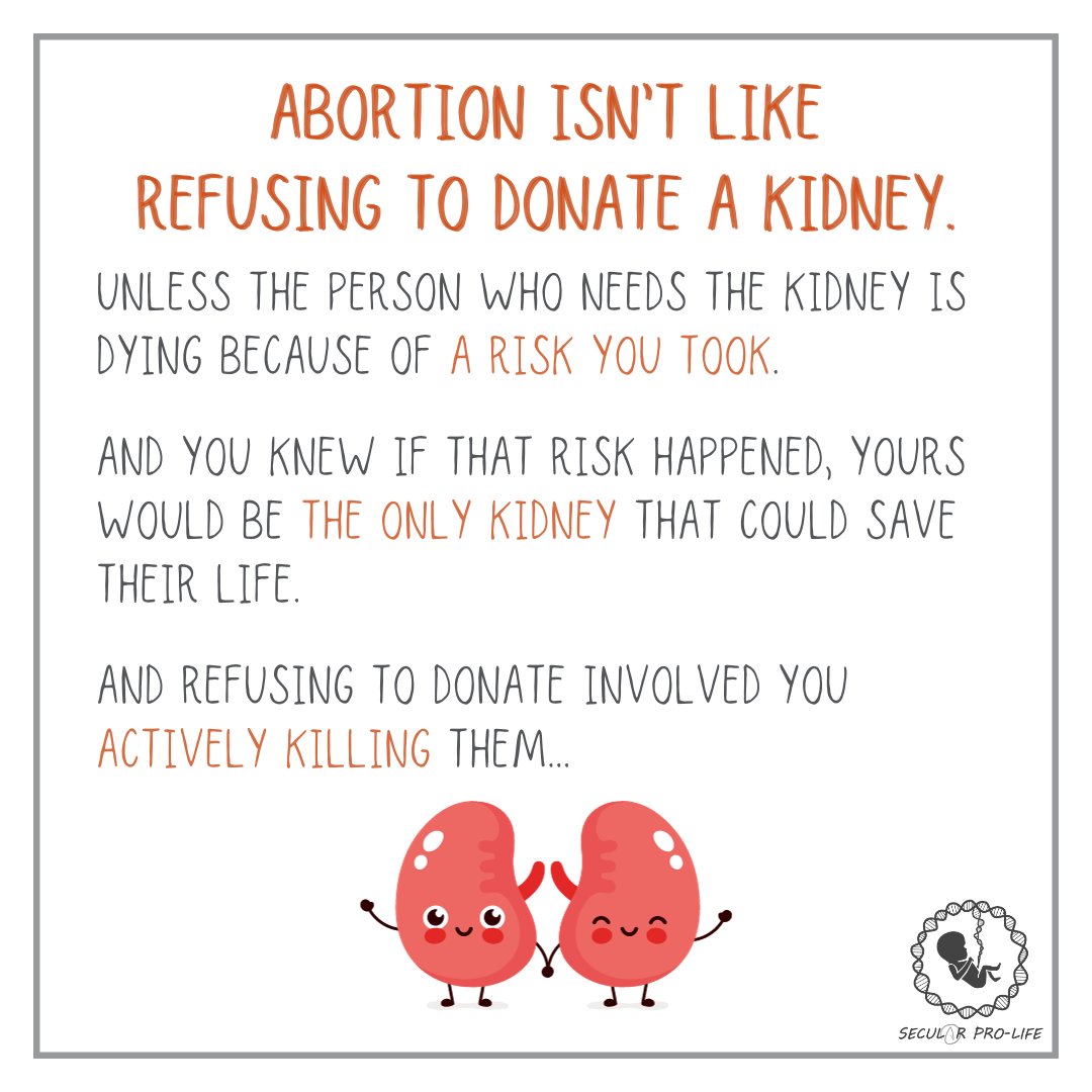 secularprolife's tweet photo. Also is the only reason you yourself are alive today because when you went through the inevitable life phase of needing someone else's kidney to survive, someone kept you alive?
#secularprolife https://t.co/eS0v9ersUv