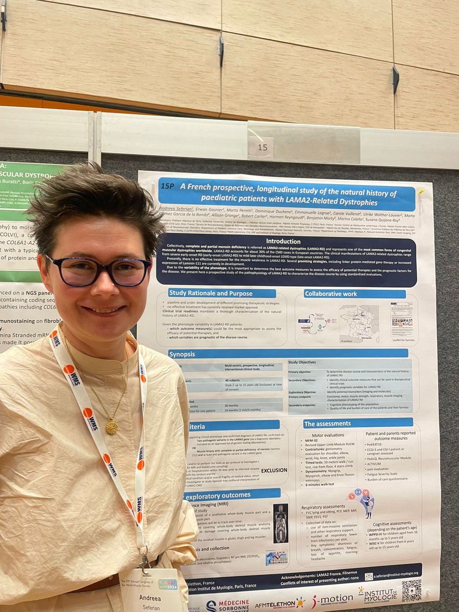 Inst_Myologie's tweet image. #WMS2024 More posters presented by our experts from @Inst_Myologie at @WorldMuscleSoc congress.

Dr Andreea Seferian, Yves Fromes and @GyengeMelinda @dm_scope 

🔎 Check out our website for more details: institut-myologie.org/en/2024/10/04/…