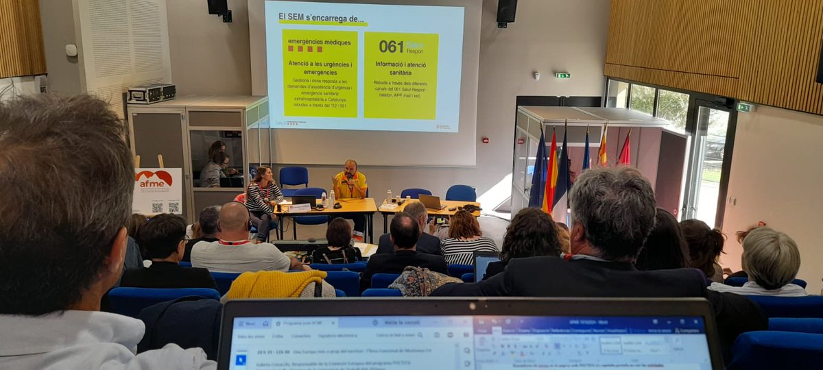 semgencat's tweet photo. El #SEM participa avui en la jornada sobre el llançament de la convocatòria de projectes de l’ #AFME (Àrea Funcional Muntanya Est). Convocatòria #POCTEFA amb fons europeus.
👉🏽 L’acte té lloc a Tarascon-sur-Ariège, França, i compta amb la participació de les Àrees d'Operacions i Planificació i Gestió Estratègica del Sistema d’Emergències Mèdiques.