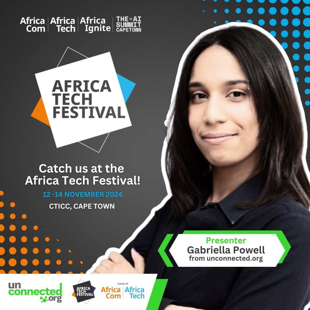 unconnected.org (@unconnected_org) on Twitter photo Excited to share that Gabriella Powell from <a href="/unconnected_org/">unconnected.org</a> will present & moderate at this year’s @AfricaTechFest in Cape Town!
Join us in exploring solutions to bridge the digital divide. Stay tuned for updates!
#AfricaTechFest #digitalinclusion #ConnectingHappiness #CapeTown Excited to share that Gabriella Powell from <a href="/unconnected_org/">unconnected.org</a> will present & moderate at this year’s @AfricaTechFest in Cape Town!
Join us in exploring solutions to bridge the digital divide. Stay tuned for updates!
#AfricaTechFest #digitalinclusion #ConnectingHappiness #CapeTown