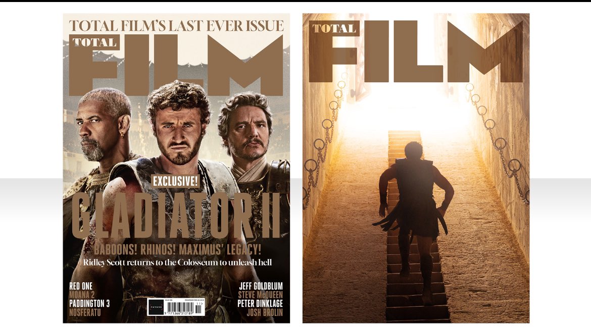Final issue of Total Film on shelves today. We’re all extremely proud of it. Packed with exclusives and long-form writing of tremendous brio, blending passion and expertise. Worth mounting a rhino and charging to your nearest shop for*, I promise

*Please don’t. Walk safely