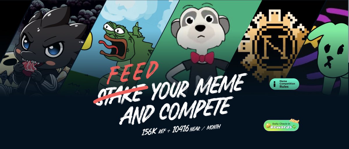 rhea_finance's tweet image. Go to MemeSeason page: app.ref.finance/meme

➡️You&apos;ll see the &quot;Daily Check-in Reward&quot; in the top right