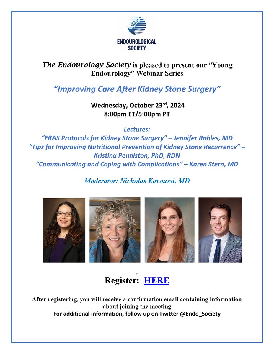 Register Now!  Young Endourology Webinar Wednesday, October 23rd 8:00 PM ET - mailchi.mp/360f24b1f215/r…