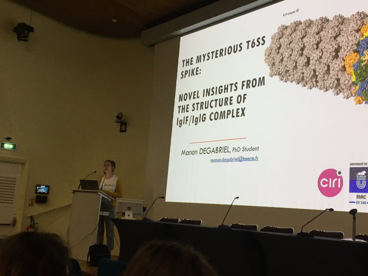 Cascales Lab (@cascaleslab) on Twitter photo Very clear talk from Manon Degabriel from <a href="/CInflammasome/">CIRInflammasome</a>’s group on Francisella Type VI secretion. #SecretionDays Very clear talk from Manon Degabriel from <a href="/CInflammasome/">CIRInflammasome</a>’s group on Francisella Type VI secretion. #SecretionDays