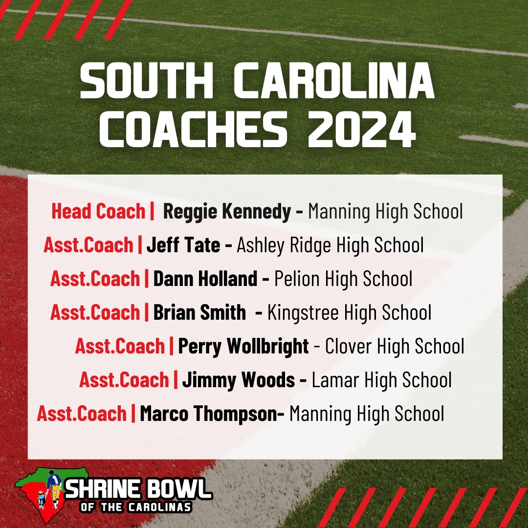 Meet the Coaches Shaping South Carolina's Future Stars – Leaders On and Off the Field! #ShrineBowlOfTheCarolinas  #ShrineBowl #NC #SC