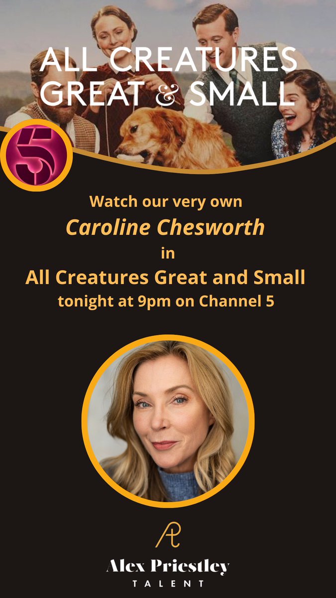 Alex Priestley Talent (@priestleytalent) on Twitter photo Tonight our brilliant <a href="/CarolineCheswo1/">Caroline Chesworth</a> features in All Creatures Great & Small 💛 ✨ Tonight our brilliant <a href="/CarolineCheswo1/">Caroline Chesworth</a> features in All Creatures Great & Small 💛 ✨