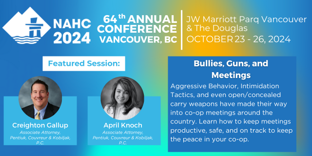 🚨Reminder: only two weeks left until the NAHC's 64th Annual Conference in Vancouver, BC! 🚠

Time is running out! Register online now you don't miss insightful sessions like "Bullies, Guns, and Meetings" by Creighton Gallup and April Knoch.💼

🔗 coophousing.org/annual-confere…
#NAHC