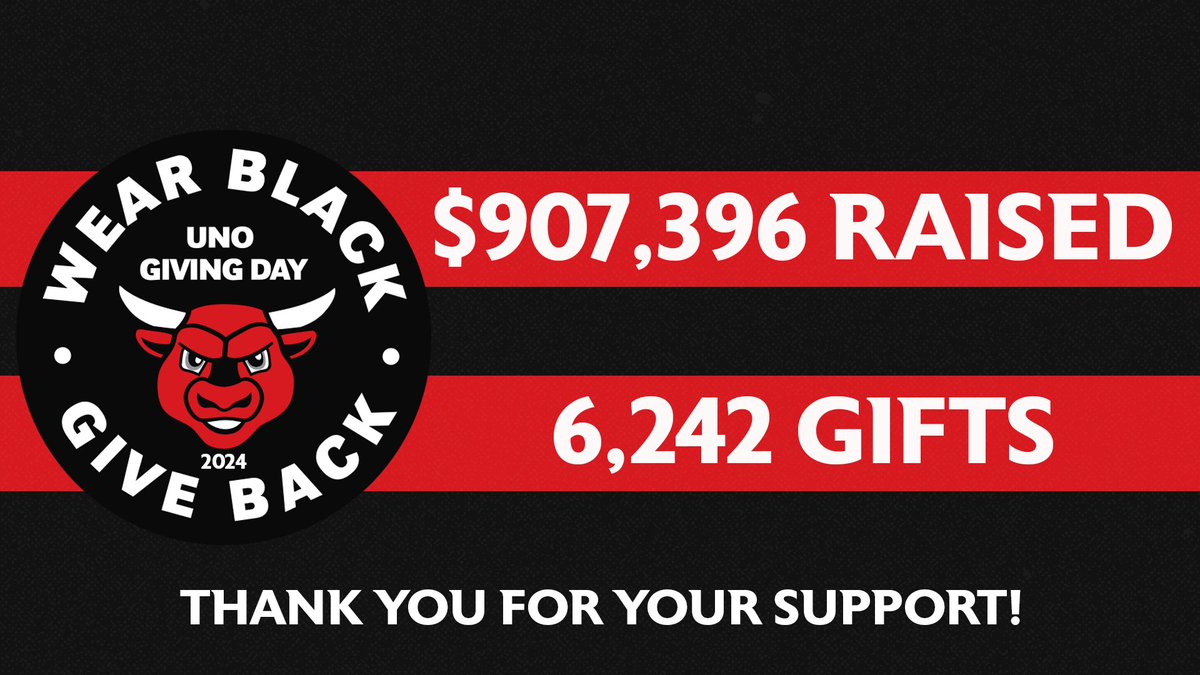 A record setting year! 🙌

We want to extend our deepest gratitude to everyone who donated during Wear Black Give Back to support Omaha Athletics and our University!

#WearBlackGiveBack #GoMavs