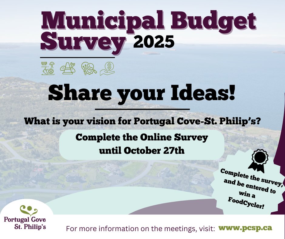 Council is seeking input to help us create a 2025 budget that works for everyone. We've been receiving great input and responses so far - you can now take the survey until October 27th!

Take the survey and be entered to win a FoodCycler!➡️ surveymonkey.com/r/LG79WKL