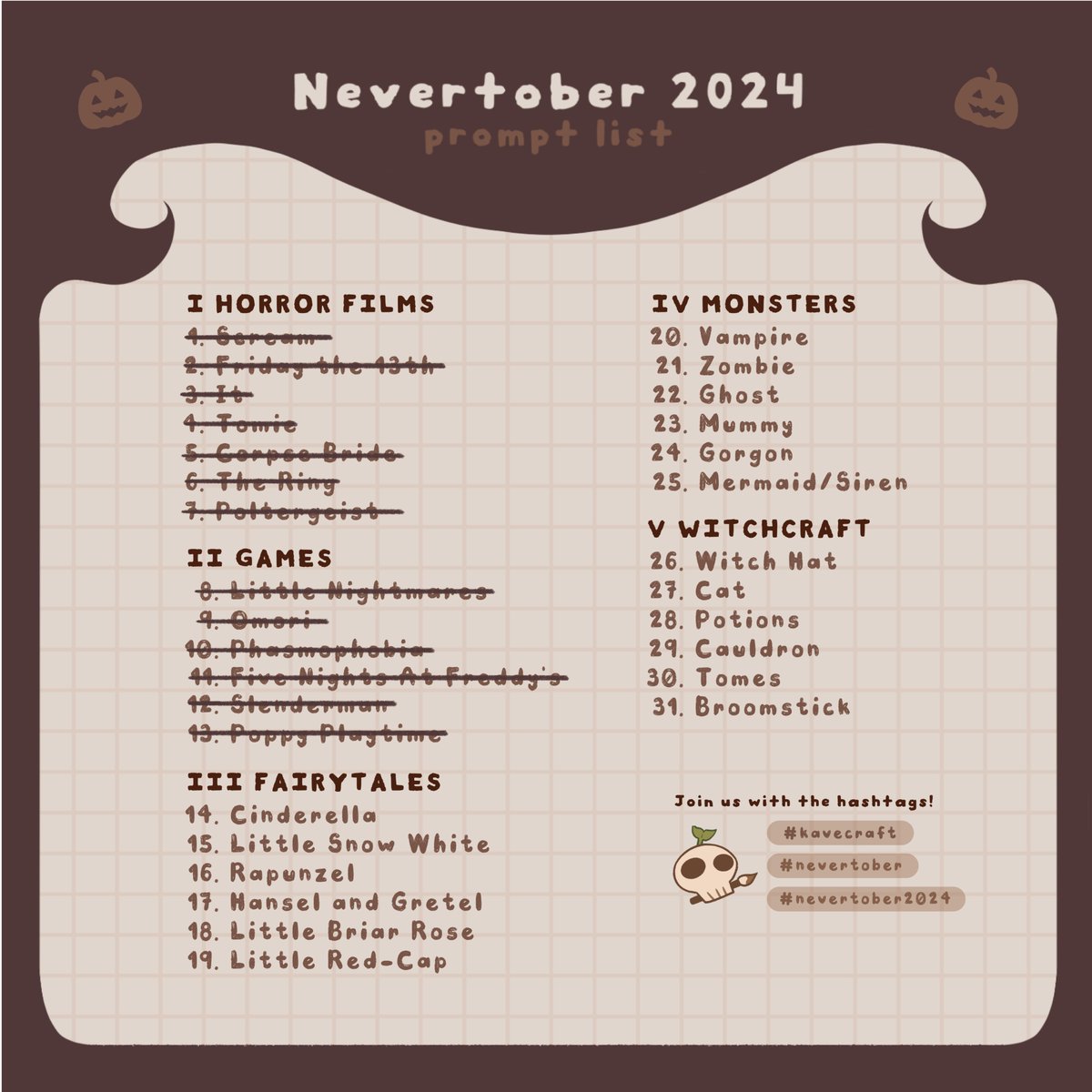 kavecrafts's tweet photo. 👻 welcome back — we've got some stickers ready for you 👻

we have horror videogames for days 8-13 of #Nevertober2024 with games like FNAF, Little Nightmares, and more! 🎮

check them out now on our Etsy, Raket, and Ko-Fi! link in bio🌱 #kavecraft ⁠#shop #stickers https://t.co/L5bYcqJ2VK