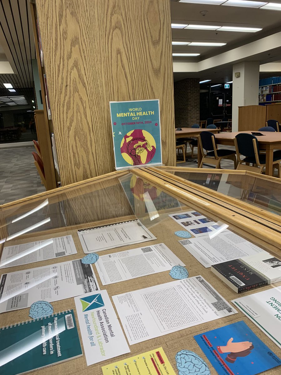 Lots of new displays at the Health Sciences Library! 
Check out our displays on Research Data Management and #WorldMentalHealthDay. Looking for a good book on anatomy? Maybe Bones can point you in the right direction!
#MUNLibraries