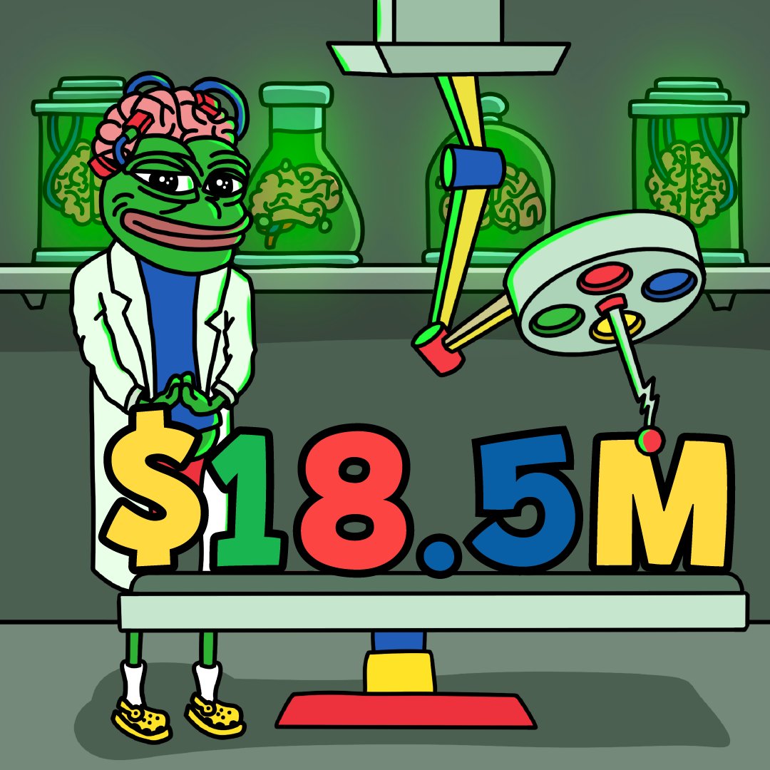 And with that, Pepe Unchained reaches $18.5M raised.

The community is STRONG. The tech is STRONG. And we're gaining new ground everyday. 💪