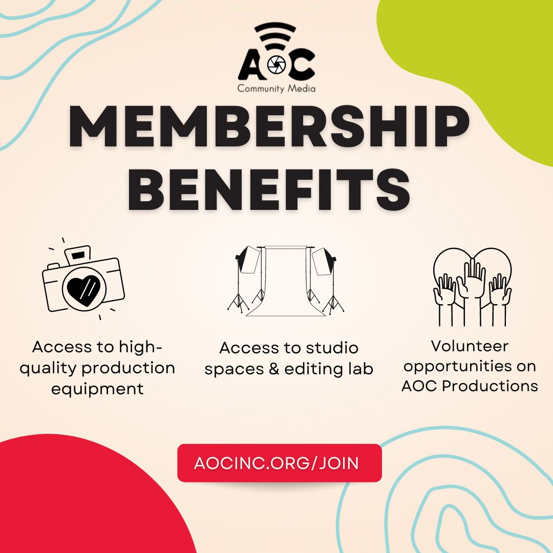 aocinlft's tweet image. Join a vibrant community of creators at AOC! 🎥🎙️ Get free access to top-notch studios, gear, workshops, and more. Be part of something bigger and be the media change we need! #CreateWithAOC

Join or renew today - aocinc.org/join-or-renew