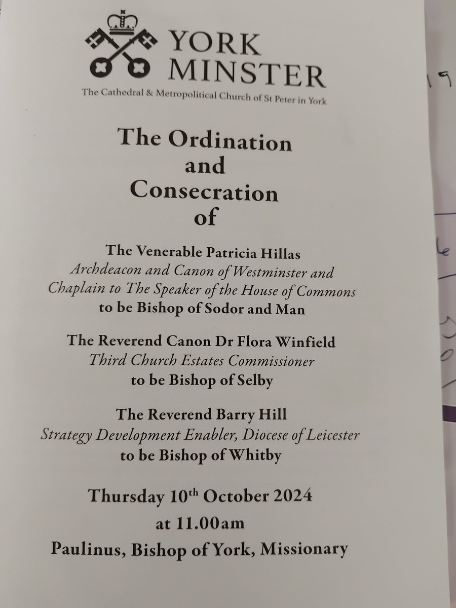 TrinityMboro's tweet image. Bridget, Elaine, Lee-Anne, Marion and Norma were at @York_Minster this morning to see the ordination and consecration of Patricia Hillas, Flora Winfield and @revbarryhill as the New Bishops. Join us in praying for them especially Barry who is to be Bishop of Whitby.