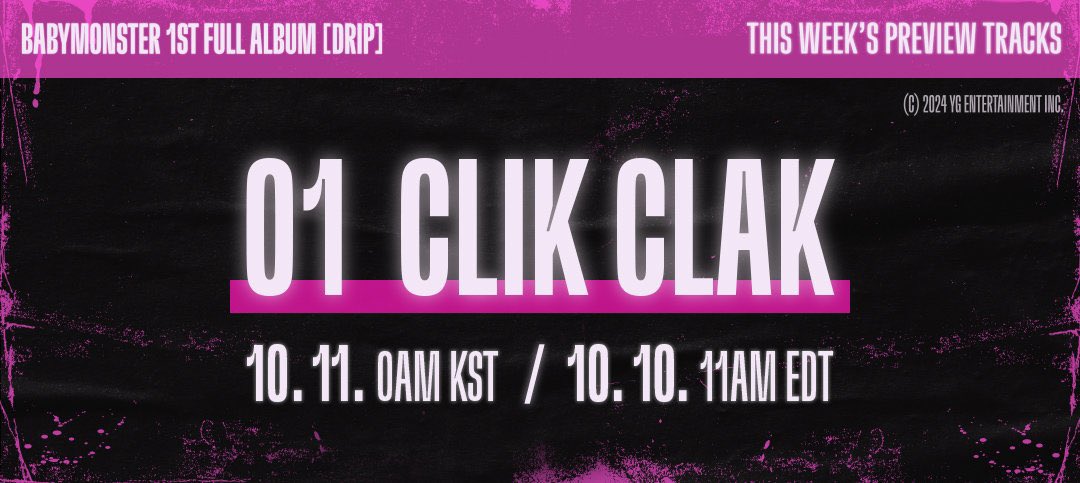 DROP THE TAGS

BAEMON CLIKCLAK PREVIEW
#BABYMONSTERPreviewTracks
#BABYMONSTER #베이비몬스터 <a href="/YGBABYMONSTER_/">BABYMONSTER</a>