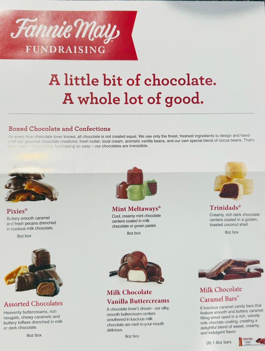 MommyStef2's tweet photo. Decs is selling Fannie May chocolate again. All proceeds go directly to paying for his travel hockey expenses. Boxes are $15 each and if you want to help but don't actually want the chocolate, he has a goal for 30 boxes donated to donate to fire departments. Thank you https://t.co/BAB3I5kmvU