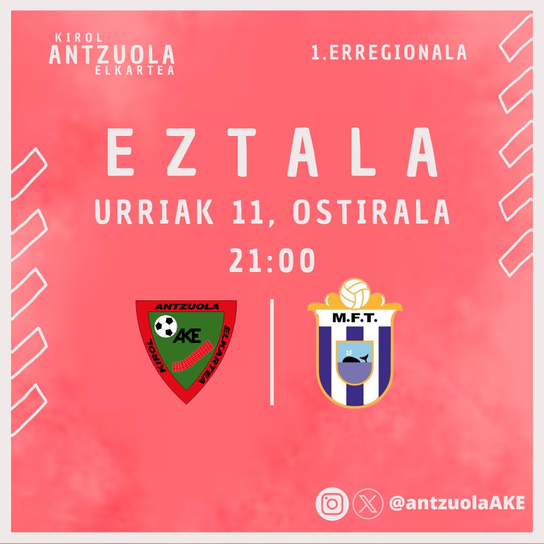 Ze plan ostiral iluntzian? Gogoratzen azken ostiraleko partiduaz? Guretzat ahaztezina izan zan! 

𝗔𝗻𝗶𝗺𝗮𝘁𝘂 𝗘𝘇𝘁𝗮𝗹𝗮𝗿𝗮

#antzuola