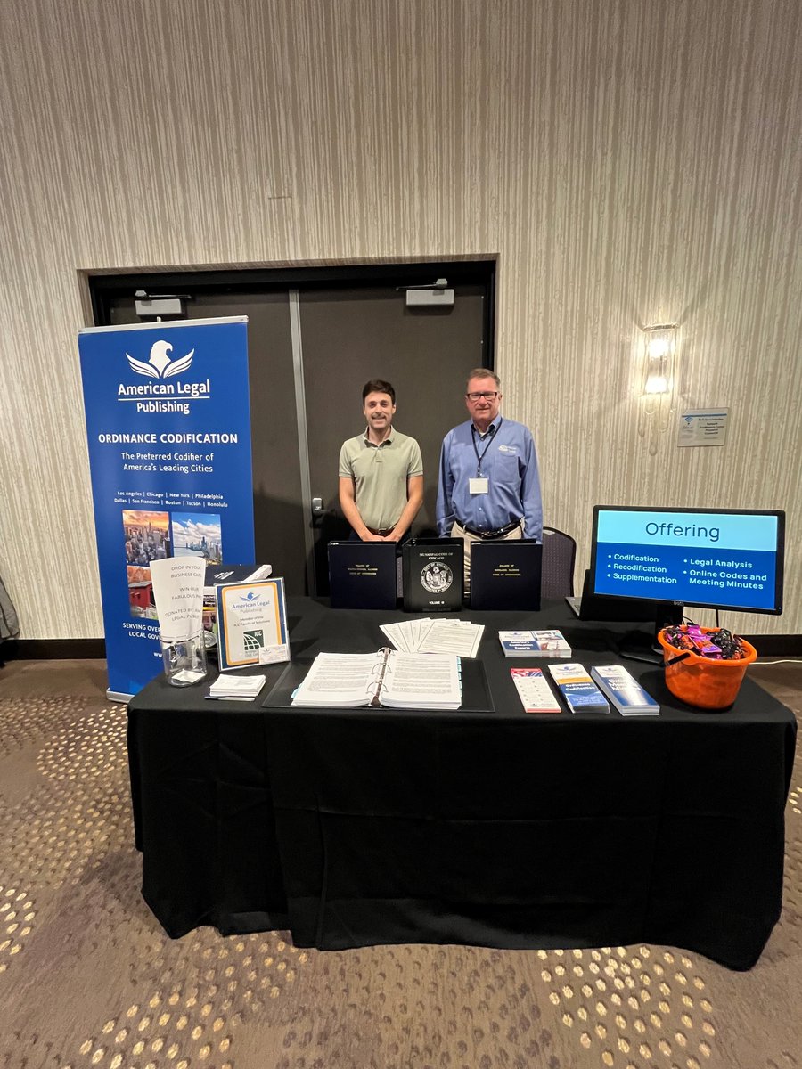 amlegalcodes's tweet image. Josh and Rich enjoyed the Municipal Clerks of Illinois 2024 conference in Bloomington, IL. Rich discussed codification and met with David Kroll, Village Clerk of Justice. Missed the talk? Call (800) 445-5588 for more information on codification.
#Codification
#MCI