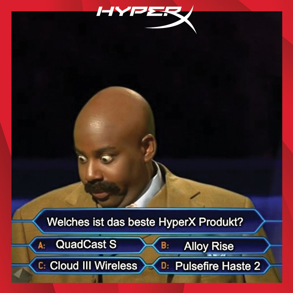 Die 1 Millionen Euro Frage. Könntet ihr sie beantworten?🤔
#HyperX #gaming #Quadcast #AlloyRise #CloudIIIWireless #PulsefireHaste