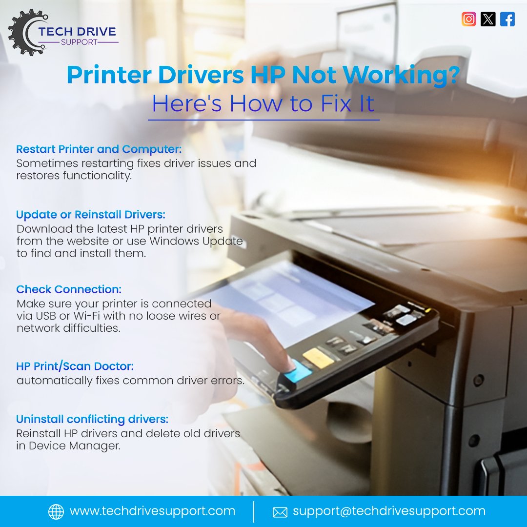 techdrivesprt's tweet photo. Printer Drivers HP Not Working? Here's How to Fix It | Techdrive Support inc

visit: https://t.co/LiahtR4q9O

#techdrivesupport #trending #thursdayvibe #hp #BusinessSolutions #printer #miltonhurricane #Tech4All #Halloween https://t.co/OvnN2UuCyB
