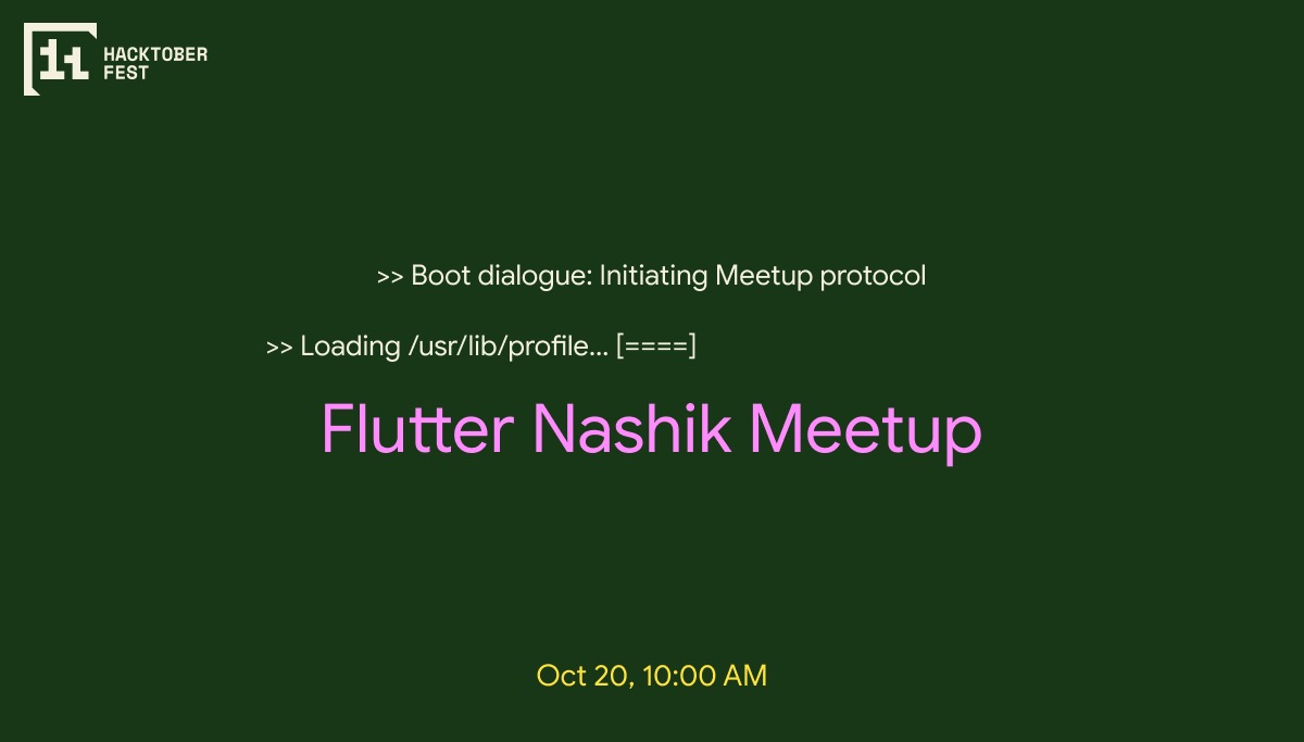 iAdityaSutar's tweet image. 🚀 We at @FlutterNashik are hosting the Flutter Nashik Hacktober Meetup 2024 on Oct 20th! 🎉

Join us for talks, live demos, and networking as we celebrate Flutter &amp;amp; open source! 💡

📢 Call for Speakers –  docs.google.com/forms/d/e/1FAI…

🔗 RSVP: meetup.com/nashik-knowled…

#FlutterNashik