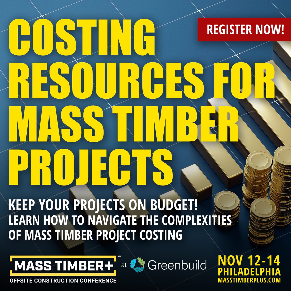 Keep your Mass Timber Projects on Budget!
Catch "Costing Resources for Mass Timber Projects" session at the upcoming Mass Timber+ Conference, Nov 12-14.

👉Book masstimberplus.com

#MassTimberPlus #greenbuild #construction #modularconstruction #biophilicdesign #AIAcredits