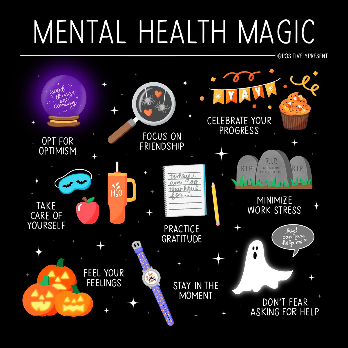 Some ideas to celebrate #WorldMentalHealthDay! 🧡
