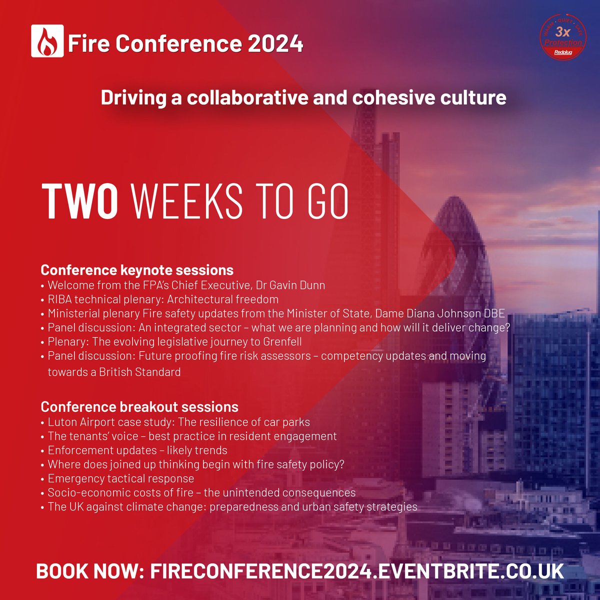 TheFPA_UK's tweet photo. There are just two weeks to go until #FIREConference2024!
Organised by the FPA, the IFE, the NFCC, and the FSF, the programme will provide updates and foster discussion and debate through a format of plenary sessions and workshops.
Register here: https://t.co/2NIUzVDKZW
#FPA https://t.co/4C02JThFaP