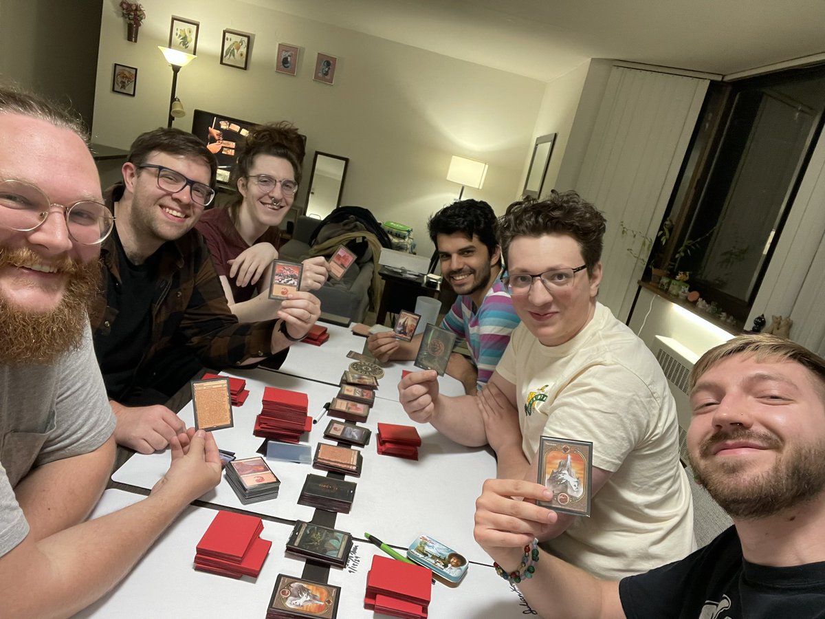 izzetskill's tweet photo. Did a 6 person Team Draft of @GLHF_Games ‘s Mono Red Cube yesterday at Sylvia’s Wednesday Night weekly Cube event! The vibes were immaculate and the competition was fierce as we gathered our last batch of notes before the cube is featured at @CubeConOfficial ! https://t.co/iBEhWuW4Uj