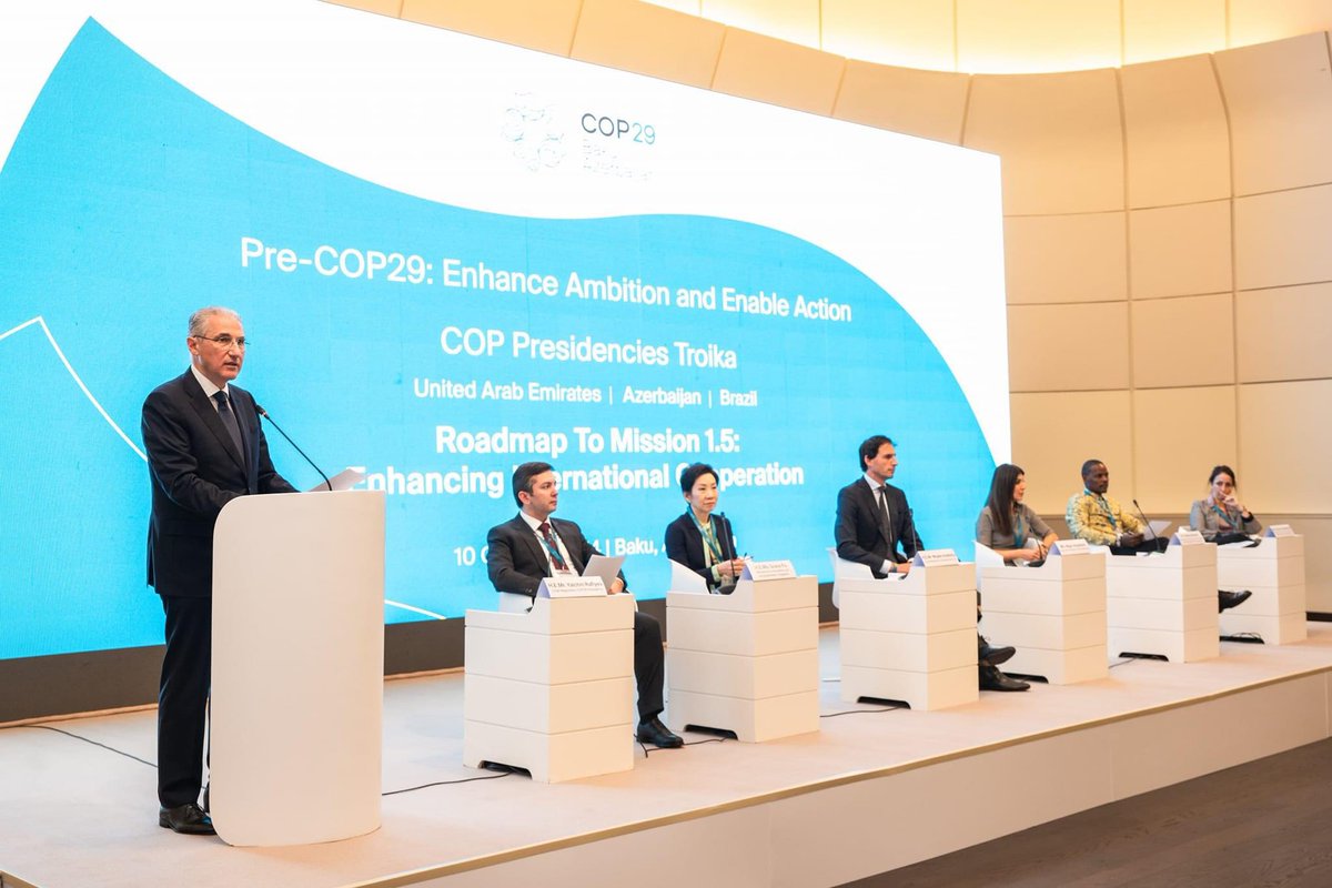 ArpadaraiNigar's tweet image. ‘Non state actors are leading the charge &amp;amp; proving that ambitious climate action is possible. They should be viewed as key delivery partners for NDCs.’ Focused on this point at 'Roadmap to Mission 1.5 Troika High-Level Dialogue.’ #COP29 #COP29Azerbaijan #PreCOP