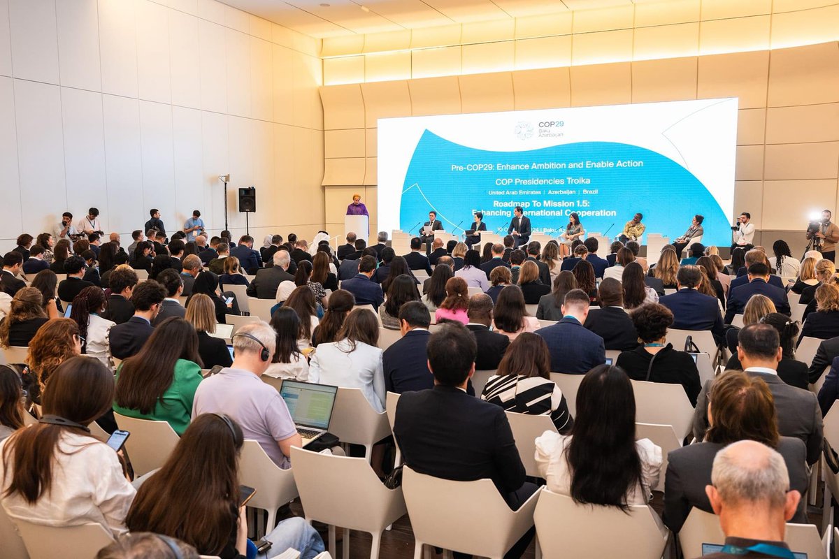 ArpadaraiNigar's tweet image. ‘Non state actors are leading the charge &amp;amp; proving that ambitious climate action is possible. They should be viewed as key delivery partners for NDCs.’ Focused on this point at 'Roadmap to Mission 1.5 Troika High-Level Dialogue.’ #COP29 #COP29Azerbaijan #PreCOP