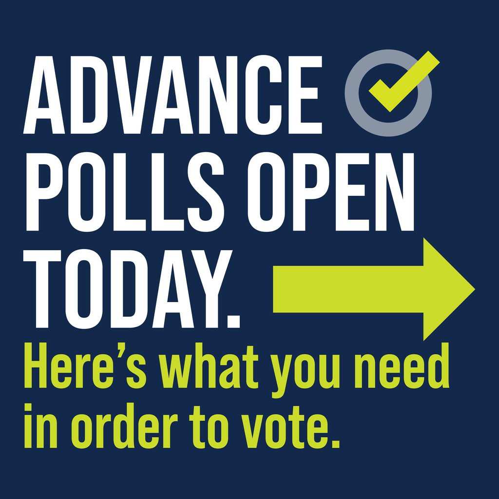 WeBuildBC's tweet photo. Advance polls open today! Voting early is easy and convenient with polls open Oct. 10-13 and 15-16. Plus, you can do it from any polling station in BC! 

Click the link to find your nearest advance poll and everything you need to vote in advance: https://t.co/CqGxiDgWml https://t.co/y2gCXCPrAL