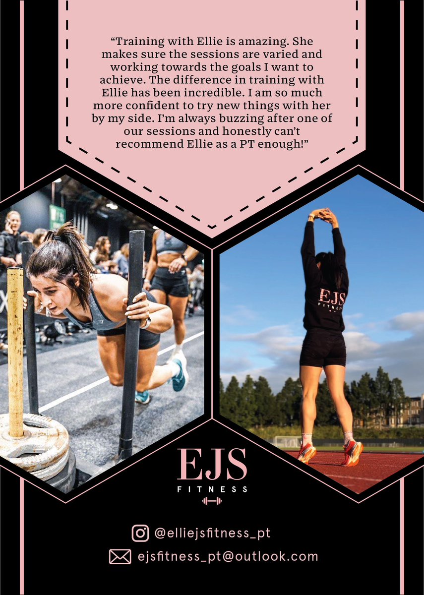 Popping these here with some information on my services 🩷

If you are interested or know of anyone looking for a PT, please feel free to get in touch 🏋🏻‍♀️

In the meantime, stay up to date with my business and training on instagram at:

elliejsfitness_pt 🩷⚡️