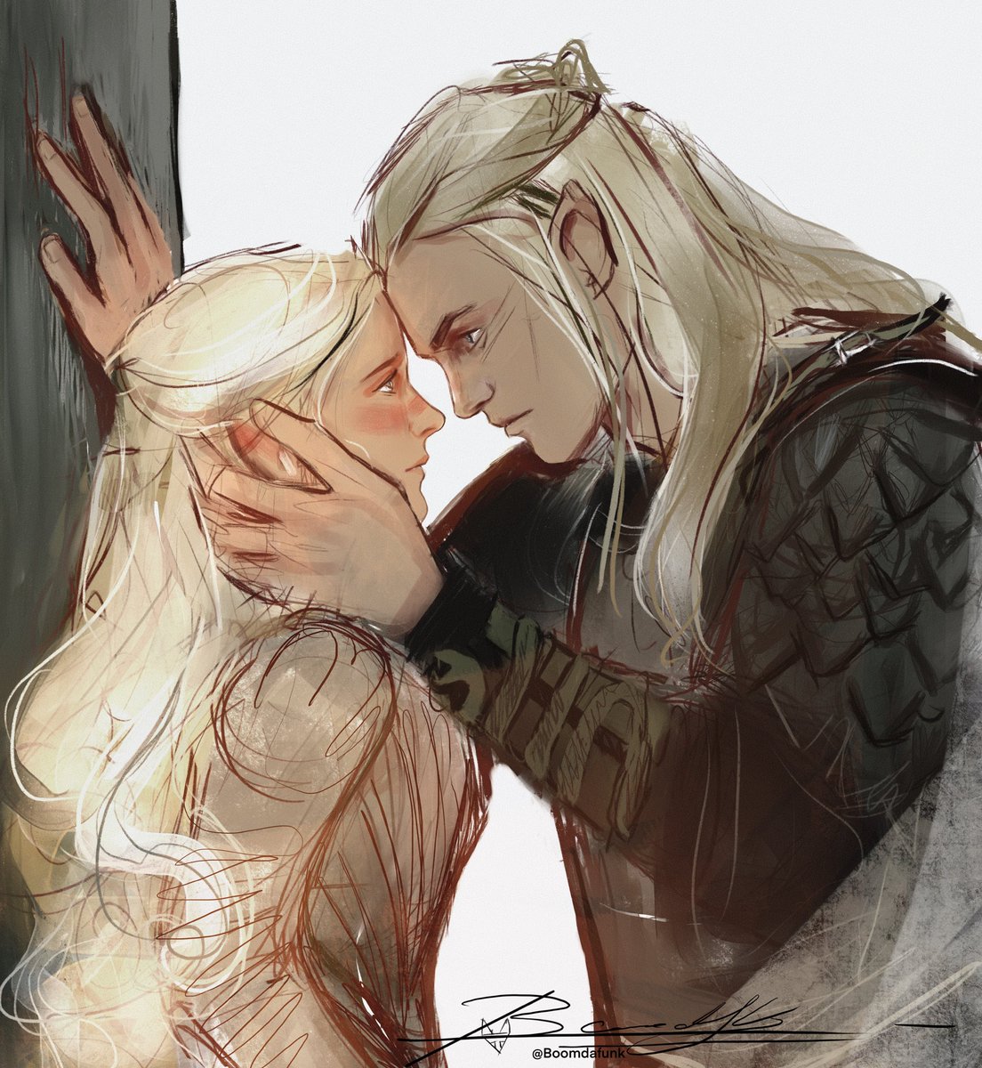 Boomdafunk's tweet image. - No, not dark, not with you at my side - #saurondriel #haladriel #galadriel #sauron #theringsofpower #trop #theringsofpowerfanart #fanart #saurondrielfanart #lordoftherings #charlievickers #morfyddclark