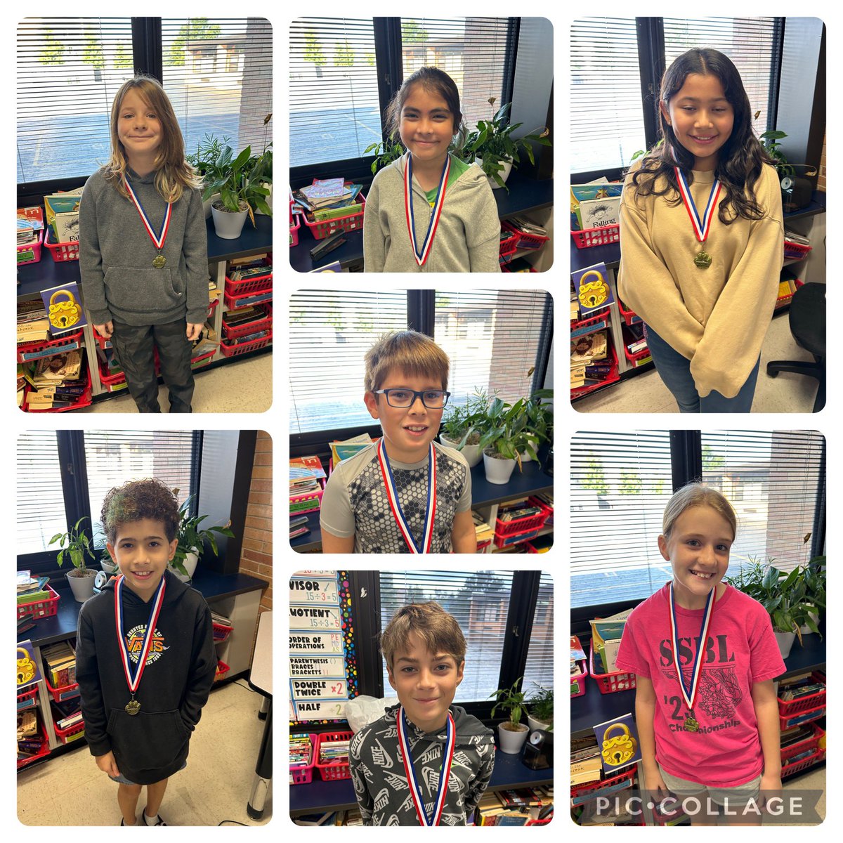 We’ve been busy in 5th grade Project TREE math celebrating 7 more math medal winners! 🥳 #BeEvergreen
